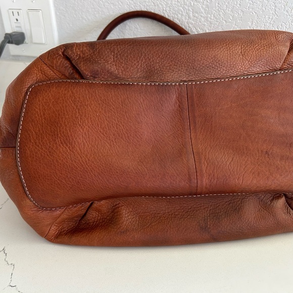 J. Crew Brompton Hobo Bag Cognac Brown Leather with Brass Hardware - Picture 10 of 16